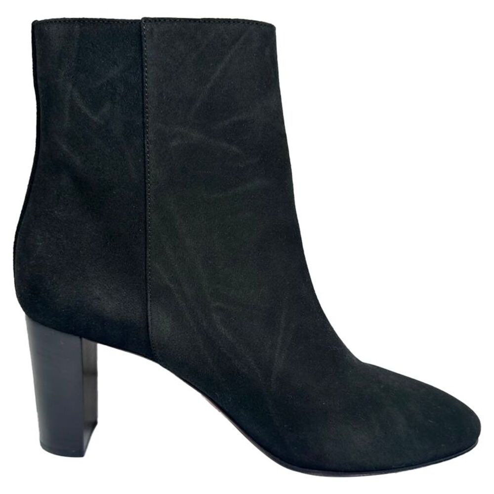 Chloé Double-Buckled High-Heel Ankle Boots in Black Suede